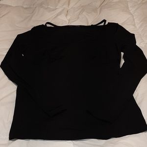 Thyme super fit top open shoulder long sleeve